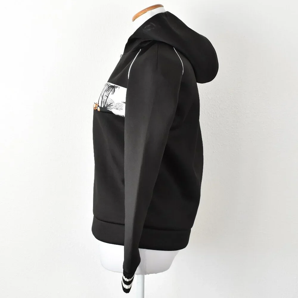 Maje Tropical Stripe Hoodie Sweatshirt - 3, Large - Picture 5 of 8